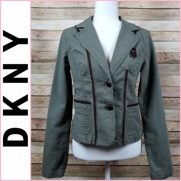 Dkny Jackets & Blazers - Dkny Green & Brown Jacket